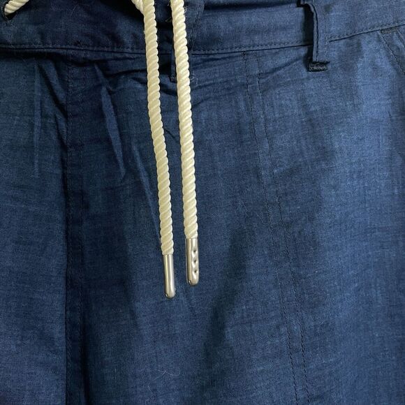 SasquatchFabrix Pants Large Womens Blue Snap Adjustable Wide Cotton Japanese - Picture 5 of 13